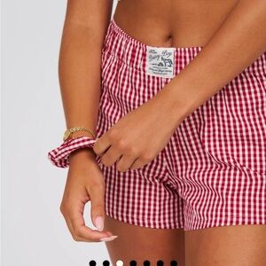 Single Fitted Boxer Shorts - Picnic Gingham Cherry